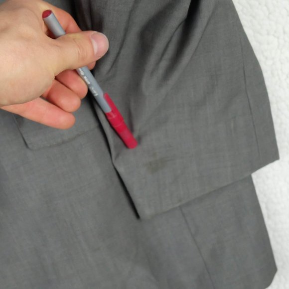 Massimo Dutti Blazer Jacket Mens 40R Gray Two Button Double Vented Wool - Picture 16 of 16